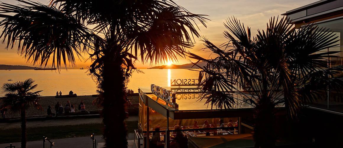 sunset at cactus club cafe english bay