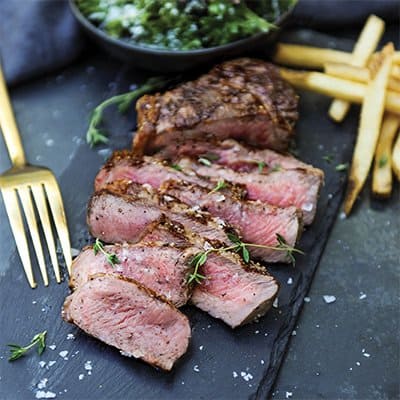 Steak Frites with Sea Salted Fries and Kale Salad | Cactus Club Cafe