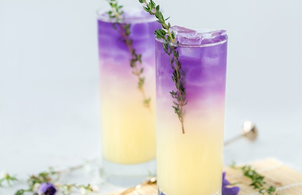 Smirnoff vodka, sake, yuzu, white peach, chamomile, lime, soda and thyme
