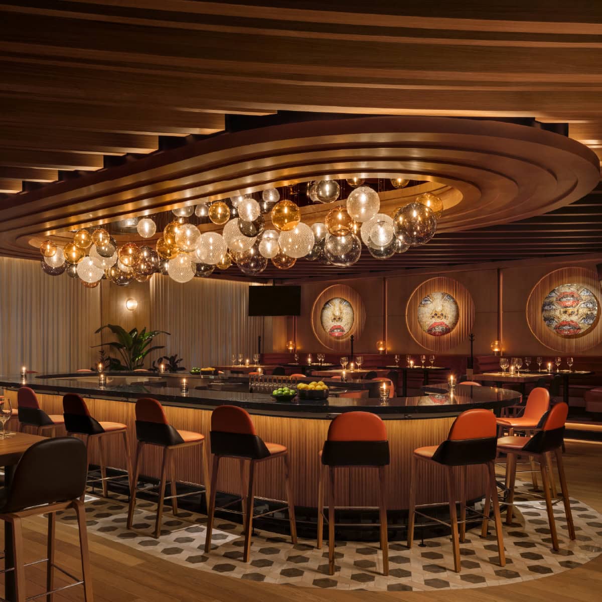 Boston Back Bay lounge with no guests present